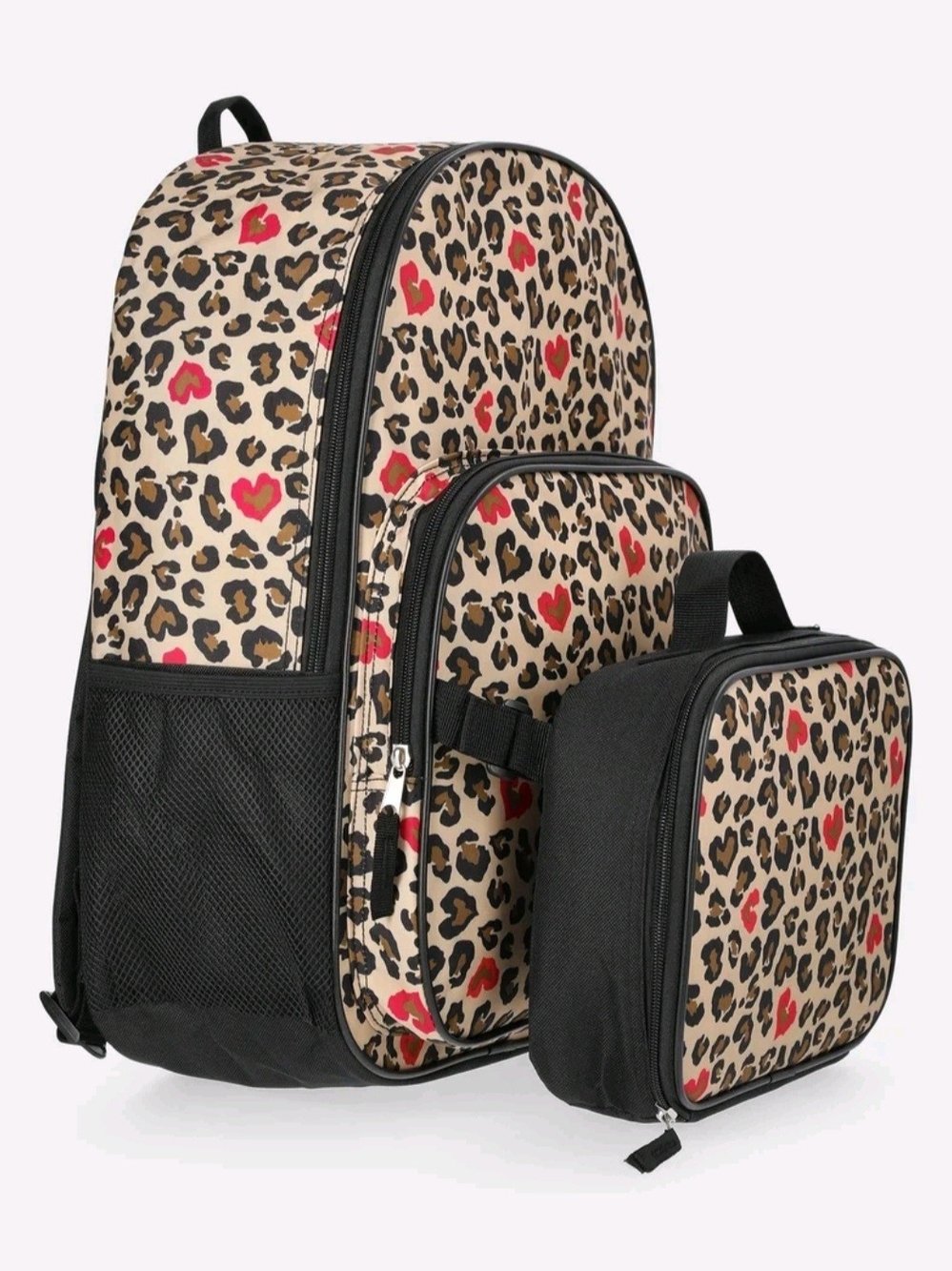 Wonder Nation Girls 17" Love Leopard Backpack & Lunch Set